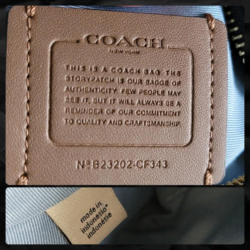 Coach CF343 Madi Dome Monogram Blue Coated Canvas Crossbody Bag